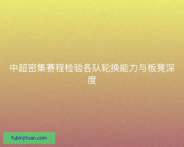 中超密集赛程检验各队轮换能力与板凳深度